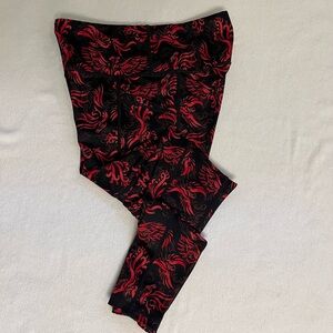 CVG Red Fire Phoenix leggings, size small, full length.